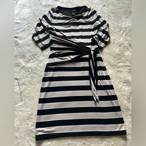 Striped Black and Cream Dress size small